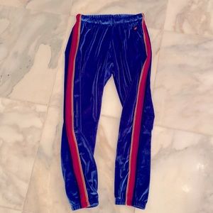 Aviator nation blue velour sweatpants pull on joggers medium